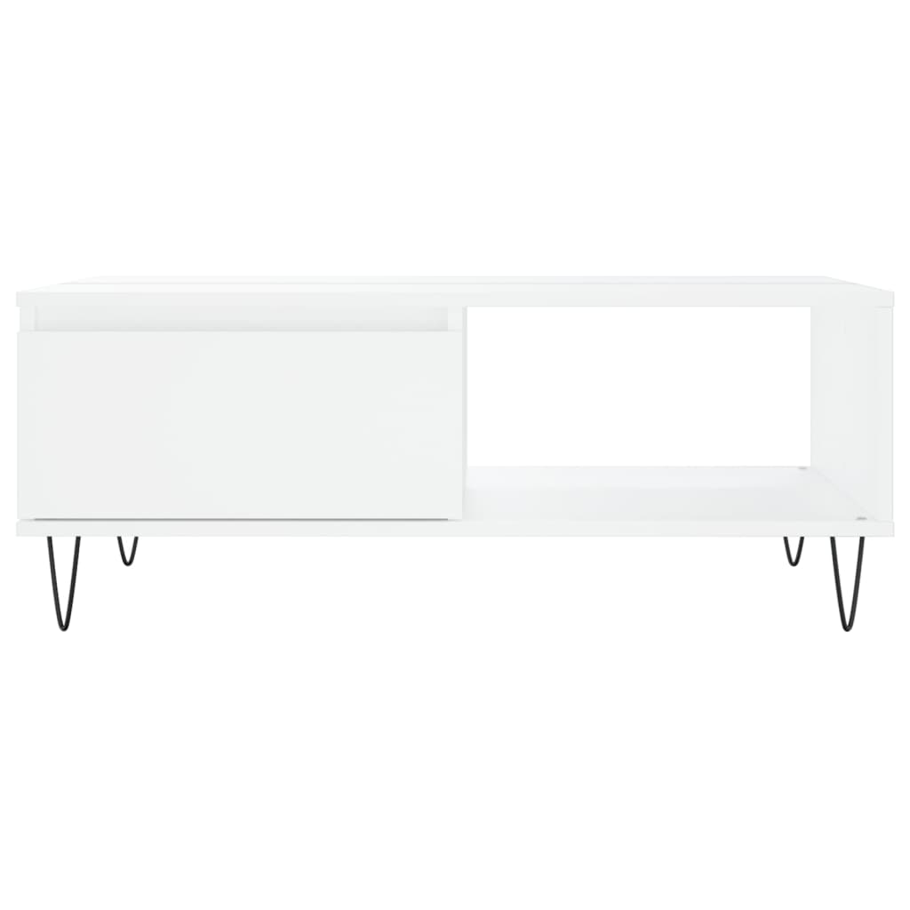 Tavolino da Salotto Bianco 90x60x35 cm in Legno Multistrato