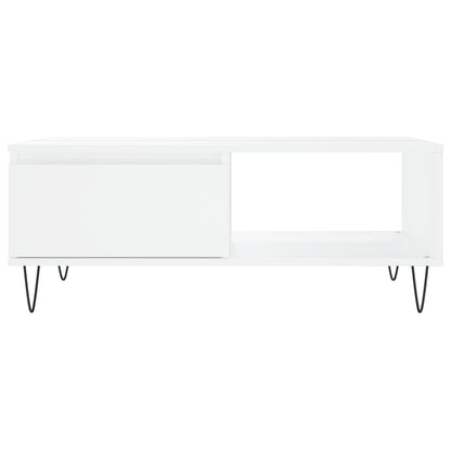 Tavolino da Salotto Bianco 90x60x35 cm in Legno Multistrato