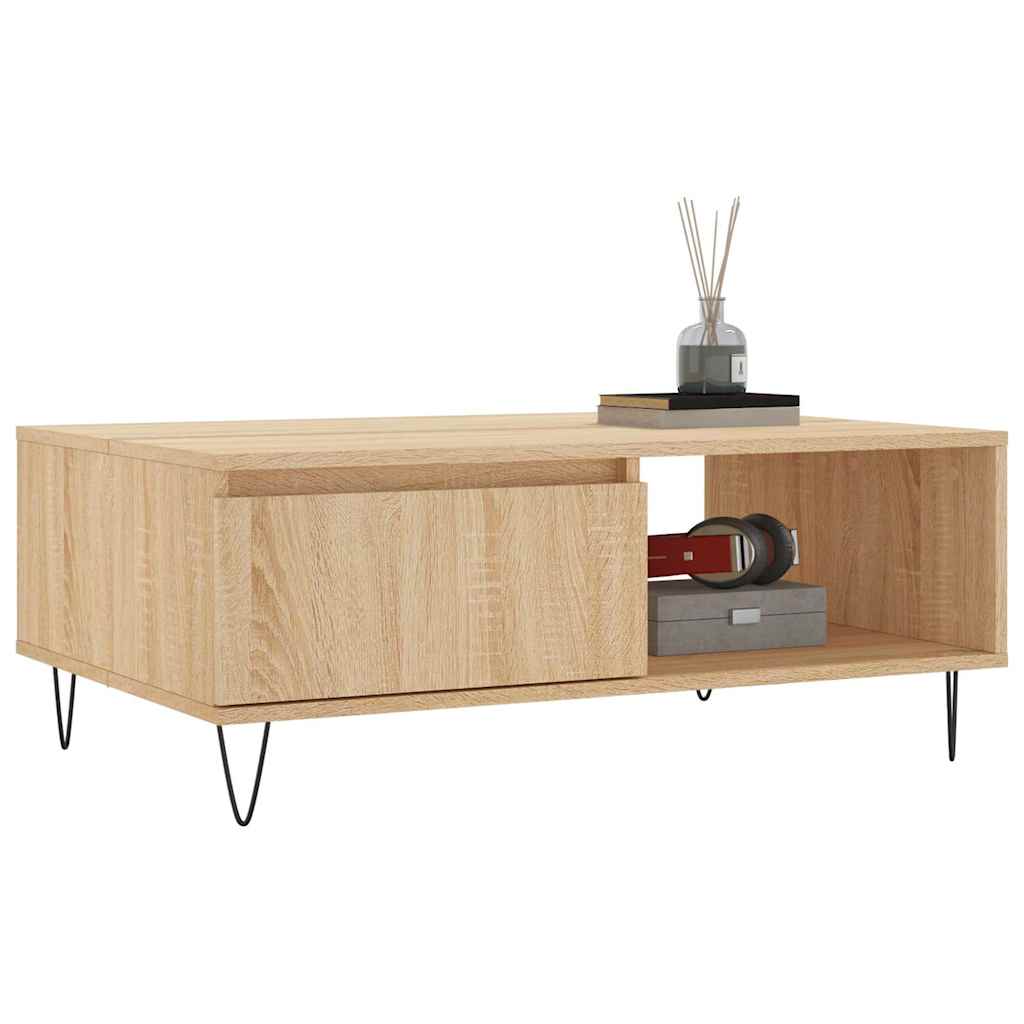 Tavolino da Salotto Rovere Sonoma 90x60x35 cm Legno Multistrato | homemem39