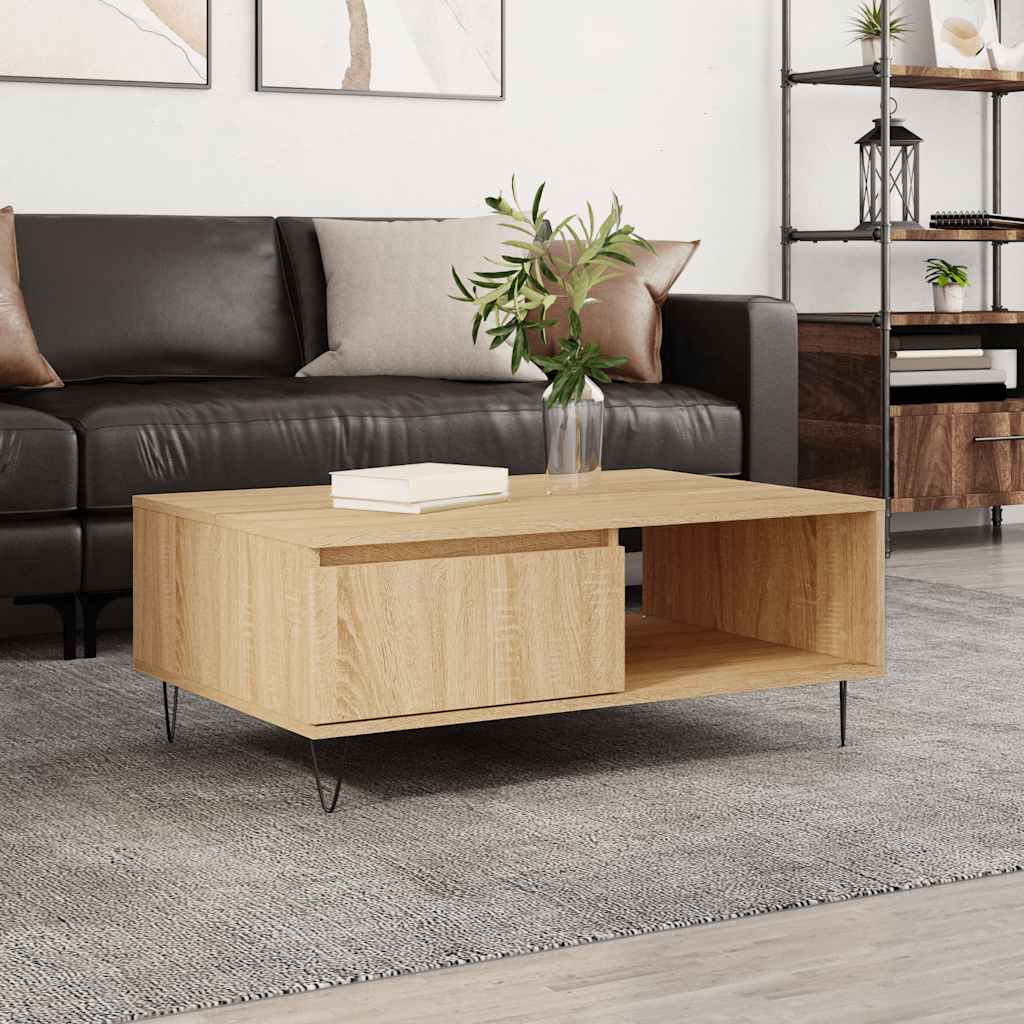 Tavolino da Salotto Rovere Sonoma 90x60x35 cm Legno Multistrato | homemem39