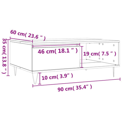 Tavolino da Salotto Grigio Cemento 90x60x35cm Legno Multistrato | homemem39