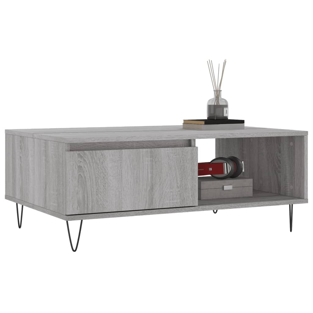 Tavolino da Salotto Grigio Sonoma 90x60x35 cm Legno Multistrato | homemem39