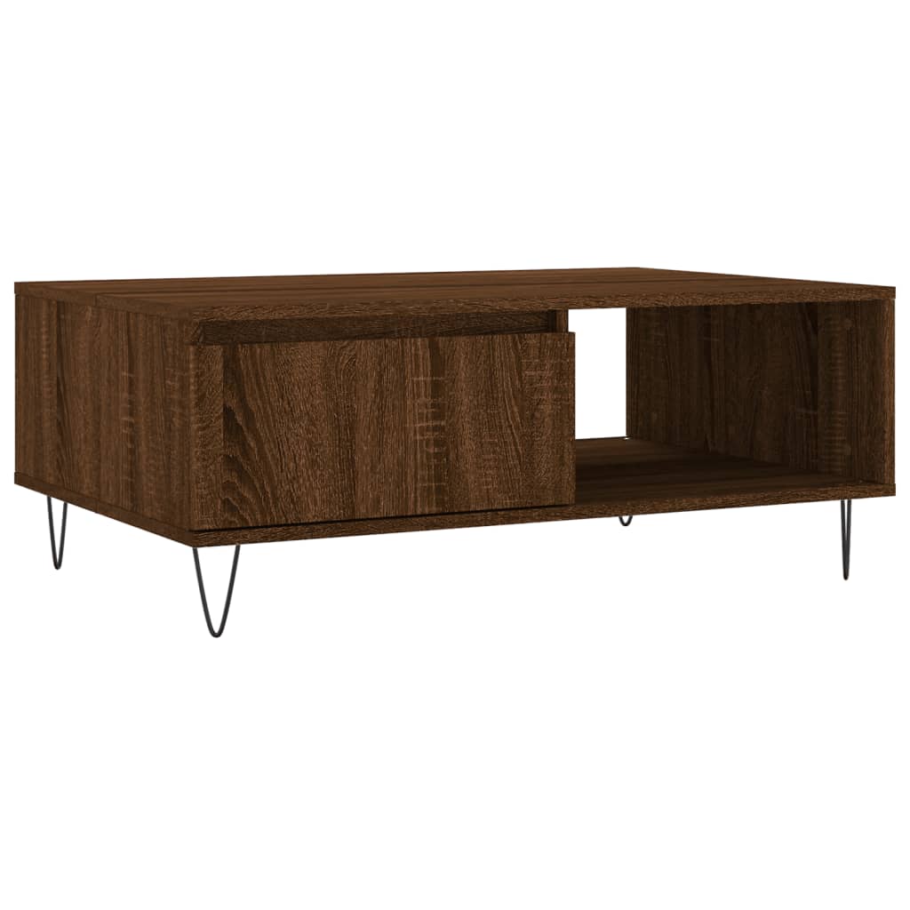 Tavolino da Salotto Rovere Marrone 90x60x35cm Legno Multistrato | homemem39