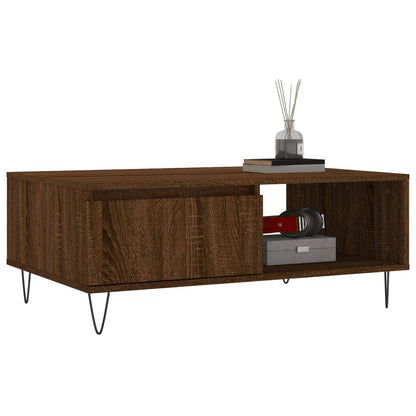 Tavolino da Salotto Rovere Marrone 90x60x35cm Legno Multistrato | homemem39