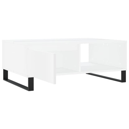 Tavolino da Salotto Bianco 90x60x35 cm in Legno Multistrato | homemem39