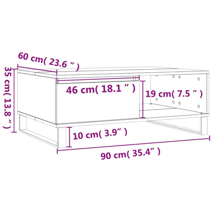 Tavolino da Salotto Grigio Cemento 90x60x35cm Legno Multistrato | homemem39