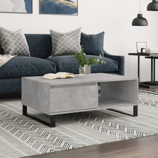 Tavolino da Salotto Grigio Cemento 90x60x35cm Legno Multistrato | homemem39