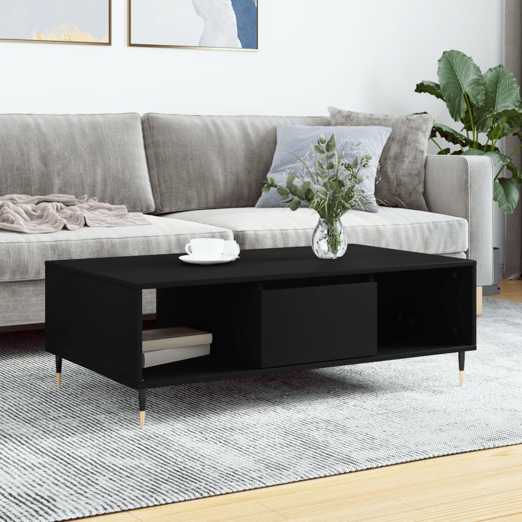 Tavolino da Salotto Nero 104x60x35 cm in Legno Multistrato | homemem39