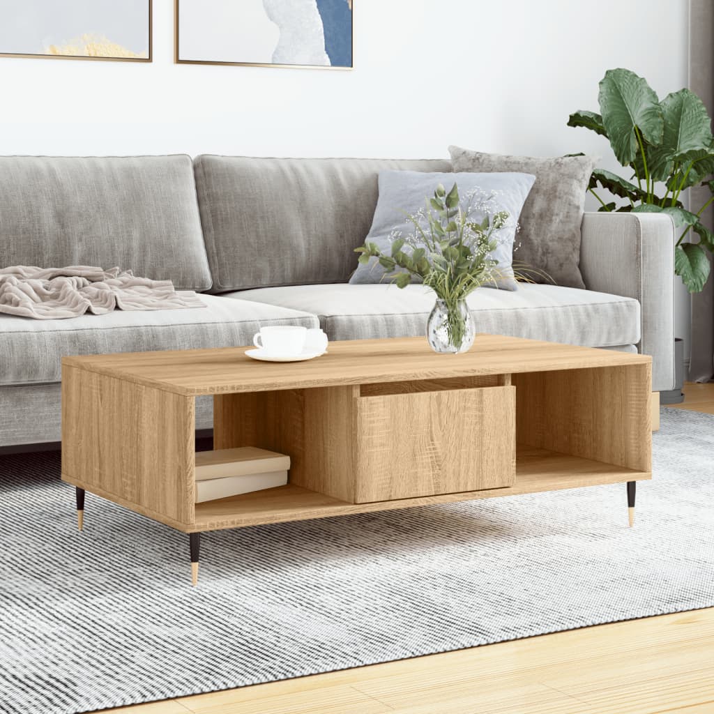 Tavolino da Salotto Rovere Sonoma 104x60x35cm Legno Multistrato | homemem39