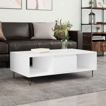 Tavolino da Salotto Bianco 104x60x35 cm in Legno Multistrato | homemem39