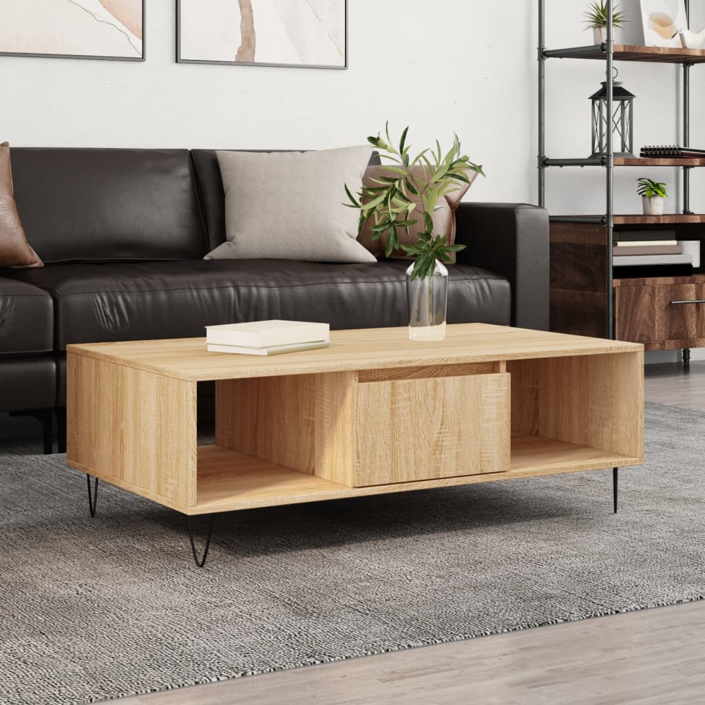 Tavolino da Salotto Rovere Sonoma 104x60x35cm Legno Multistrato | homemem39