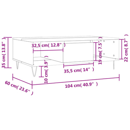 Tavolino da Salotto Grigio Sonoma 104x60x35cm Legno Multistrato | homemem39