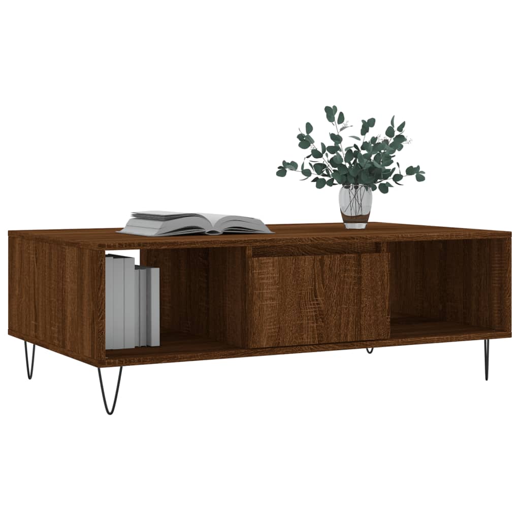 Tavolino Salotto Rovere Marrone 104x60x35 cm Legno Multistrato | homemem39