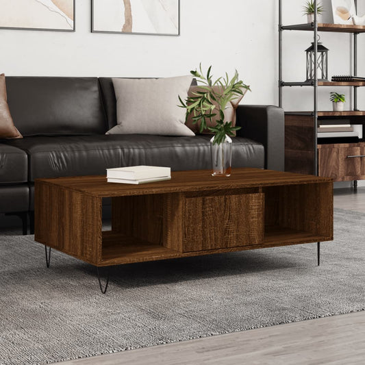 Tavolino Salotto Rovere Marrone 104x60x35 cm Legno Multistrato | homemem39