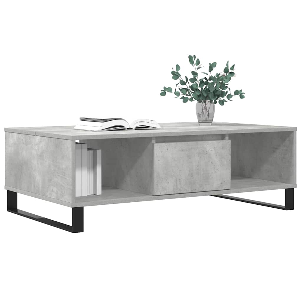 Tavolino Salotto Grigio Cemento 104x60x35 cm Legno Multistrato | homemem39