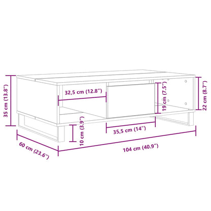 Tavolino Salotto Grigio Cemento 104x60x35 cm Legno Multistrato | homemem39