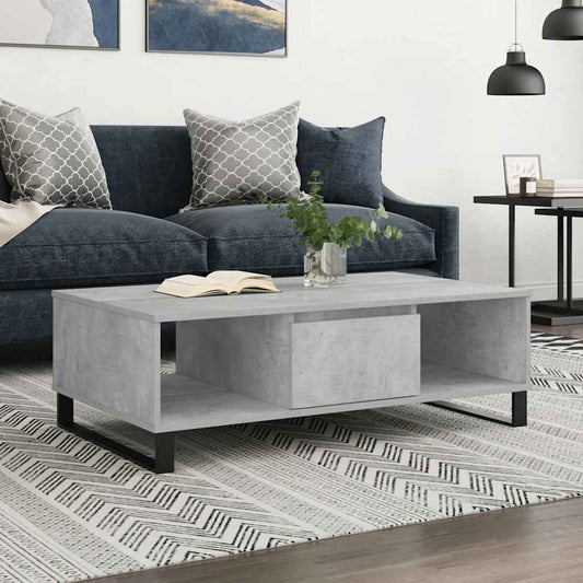Tavolino Salotto Grigio Cemento 104x60x35 cm Legno Multistrato | homemem39