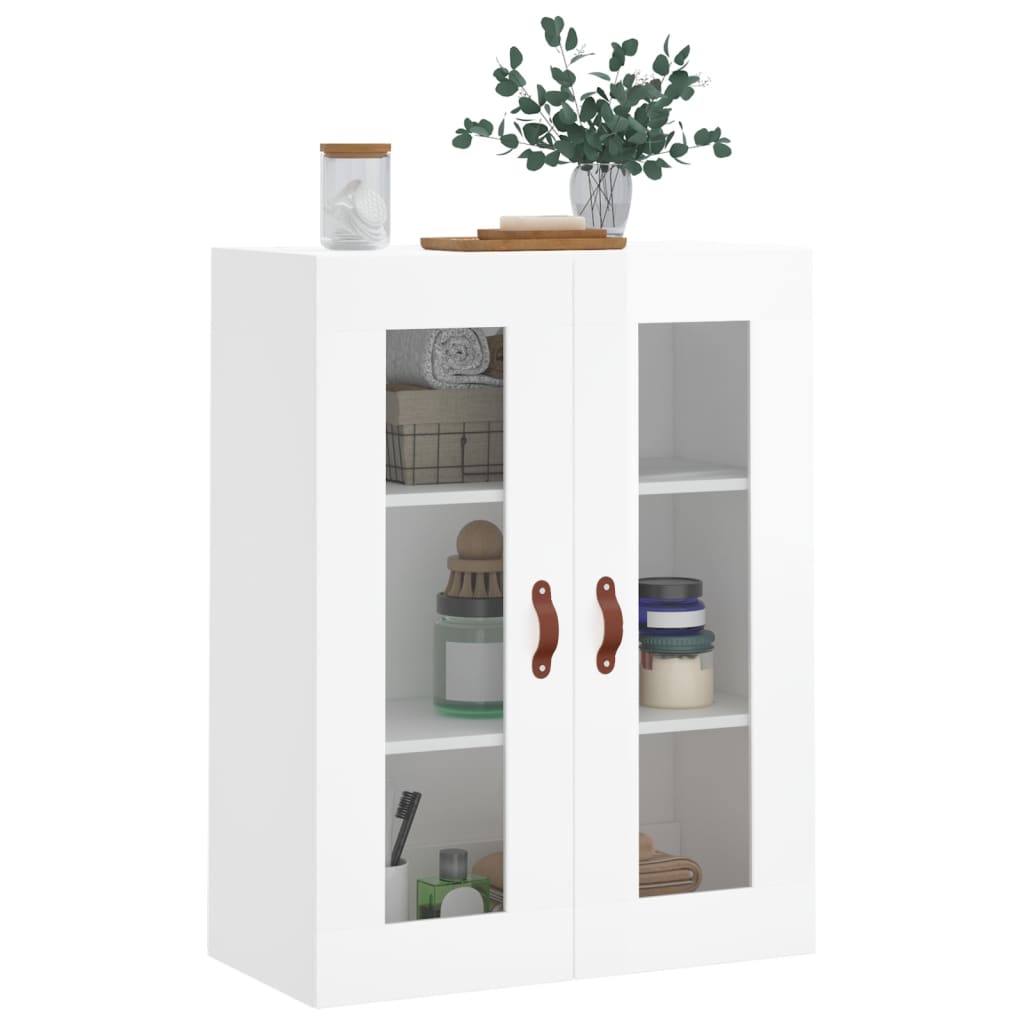 Mobile a Parete Bianco Lucido 69,5x34x90 cm - homemem39