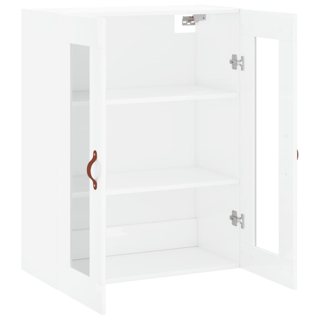 Mobile a Parete Bianco Lucido 69,5x34x90 cm - homemem39