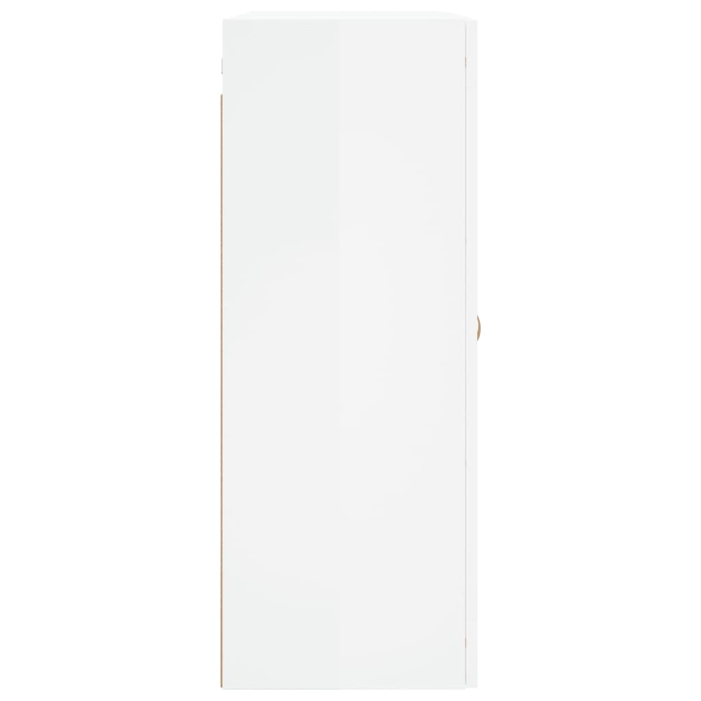 Mobile a Parete Bianco Lucido 69,5x34x90 cm - homemem39