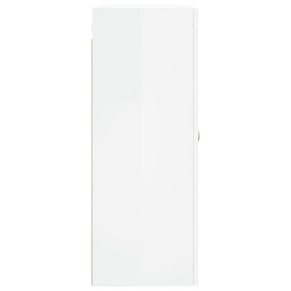 Mobile a Parete Bianco Lucido 69,5x34x90 cm - homemem39