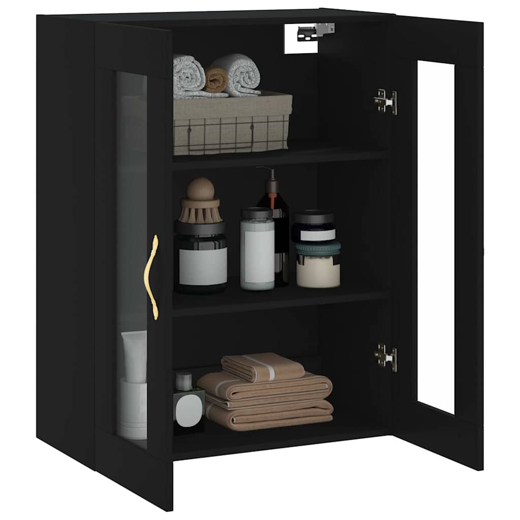 Mobile a Parete Nero 69,5x34x90 cm | homemem39