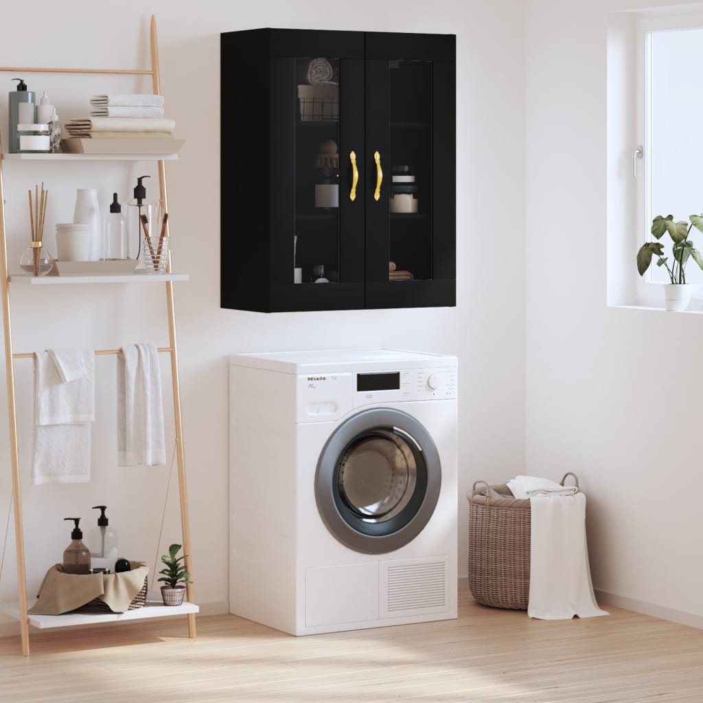 Mobile a Parete Nero 69,5x34x90 cm | homemem39