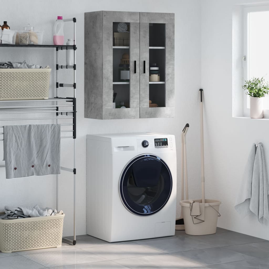 Mobile a Parete Grigio Cemento 69,5x34x90 cm - homemem39