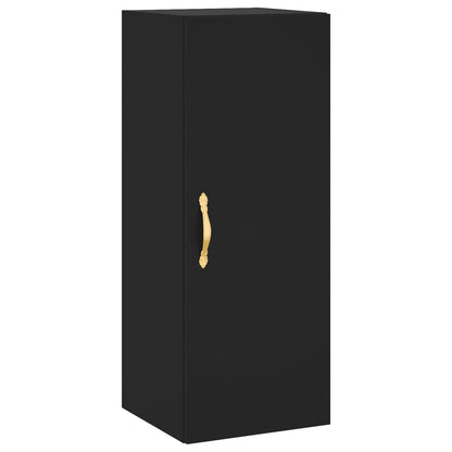 Mobile a Parete Nero 34,5x34x90 cm - homemem39