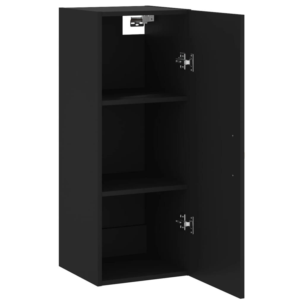 Mobile a Parete Nero 34,5x34x90 cm - homemem39