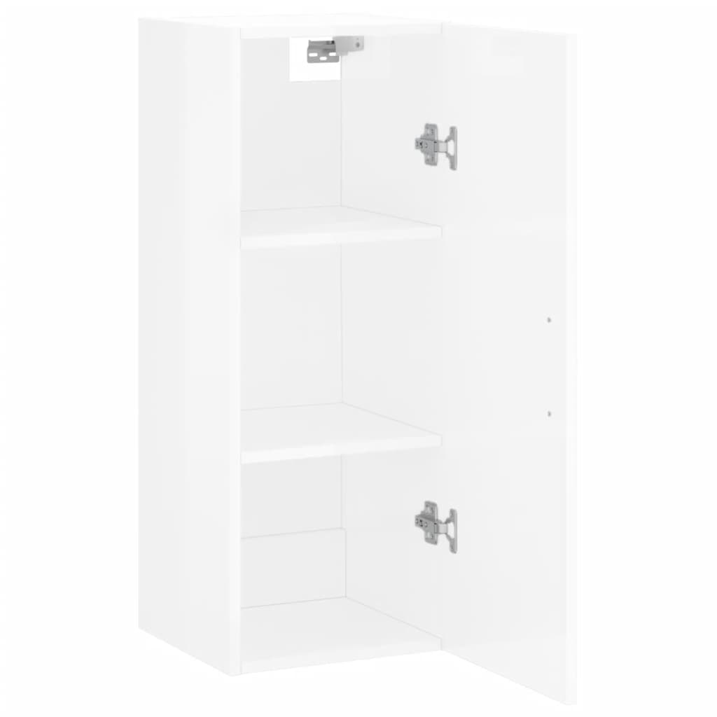 Mobile a Parete Bianco Lucido 34,5x34x90 cm - homemem39