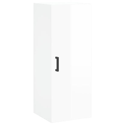 Mobile a Parete Bianco Lucido 34,5x34x90 cm - homemem39