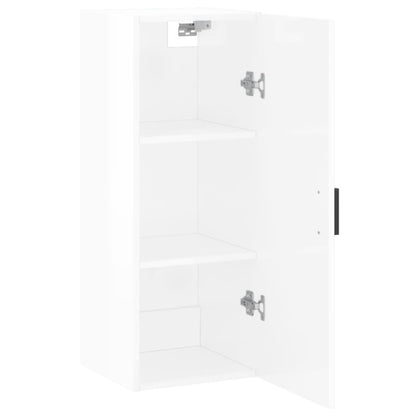 Mobile a Parete Bianco Lucido 34,5x34x90 cm - homemem39