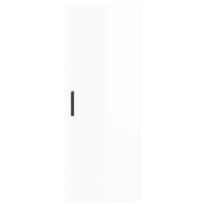 Mobile a Parete Bianco Lucido 34,5x34x90 cm - homemem39