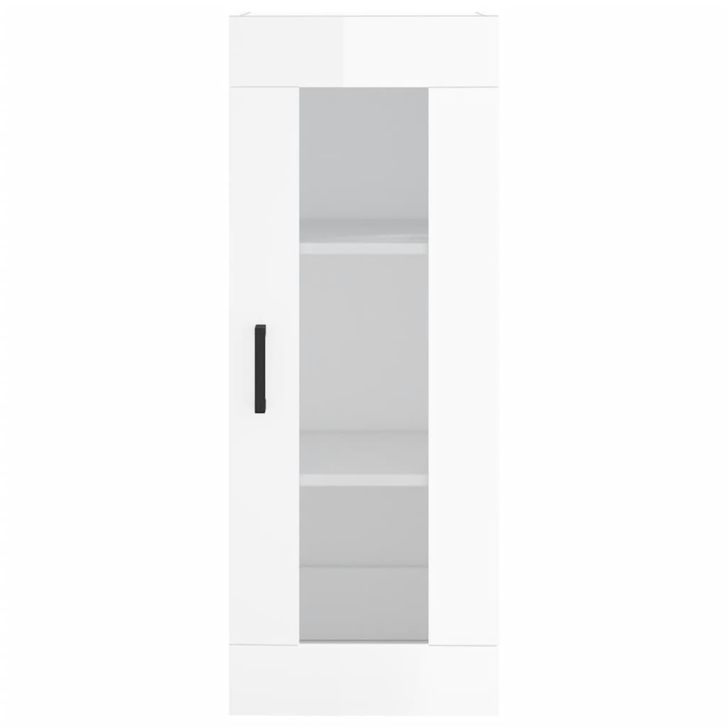 Mobile a Parete Bianco Lucido 34,5x34x90 cm - homemem39