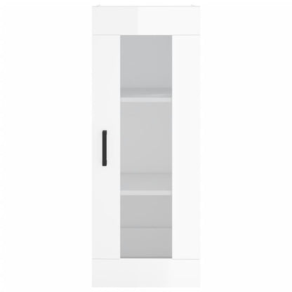 Mobile a Parete Bianco Lucido 34,5x34x90 cm - homemem39