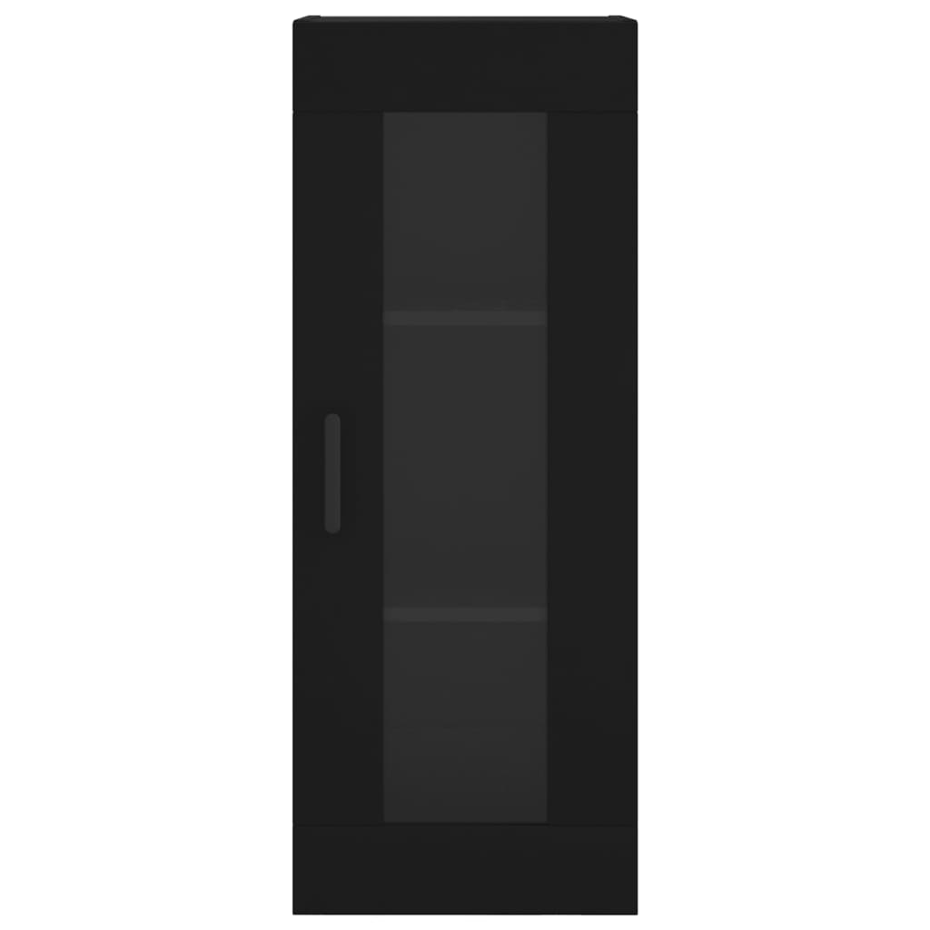 Mobile a Parete Nero 34,5x34x90 cm