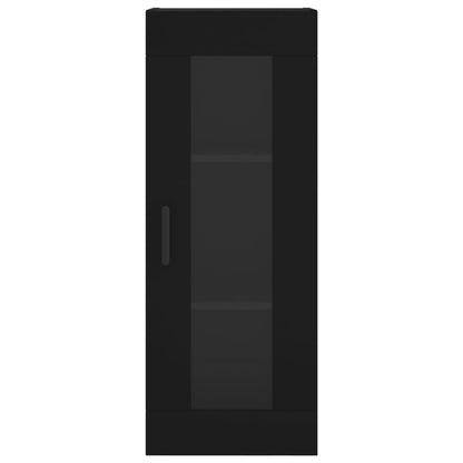 Mobile a Parete Nero 34,5x34x90 cm