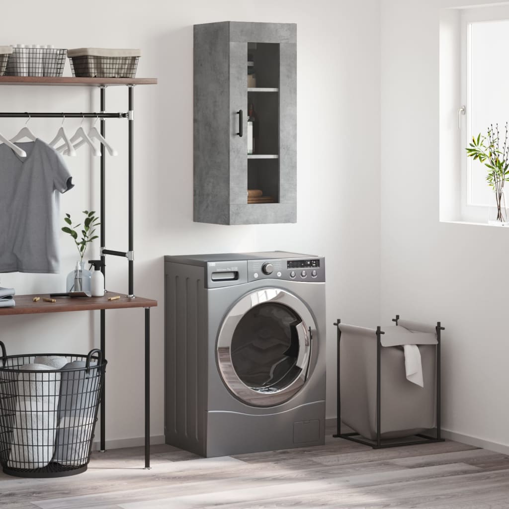 Mobile a Parete Grigio Cemento 34,5x34x90 cm - homemem39