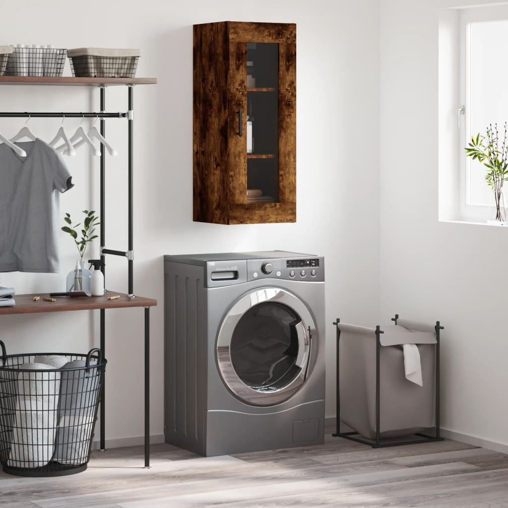 Mobile a Parete Rovere Fumo 34,5x34x90 cm - homemem39