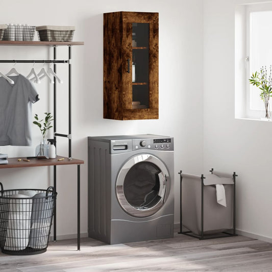 Mobile a Parete Rovere Fumo 34,5x34x90 cm - homemem39