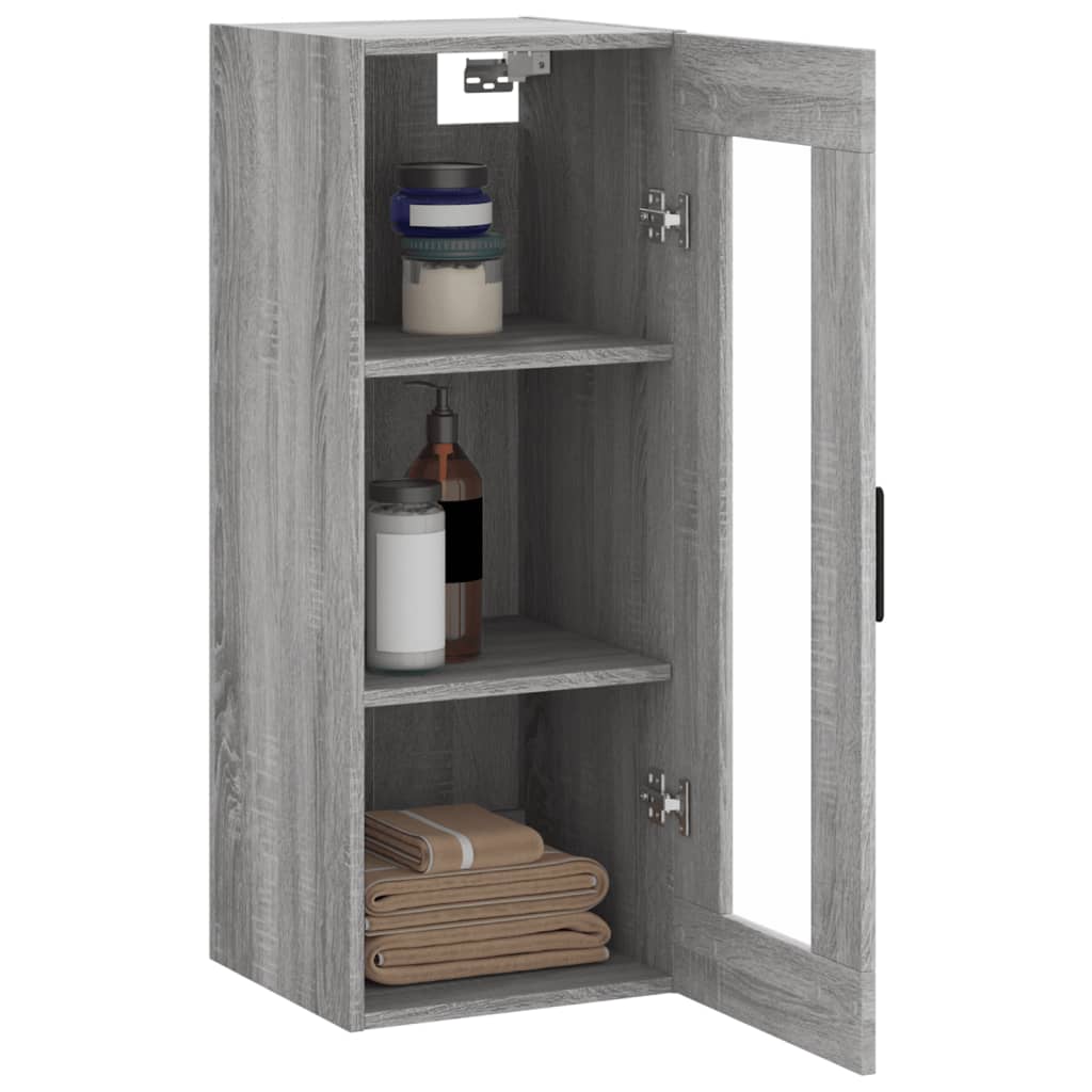 Mobile a Parete Grigio Sonoma 34,5x34x90 cm - homemem39