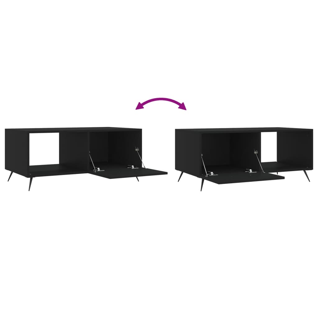 Tavolino da Salotto Nero 90x50x40 cm in Legno Multistrato | homemem39