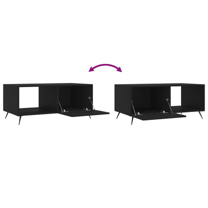 Tavolino da Salotto Nero 90x50x40 cm in Legno Multistrato