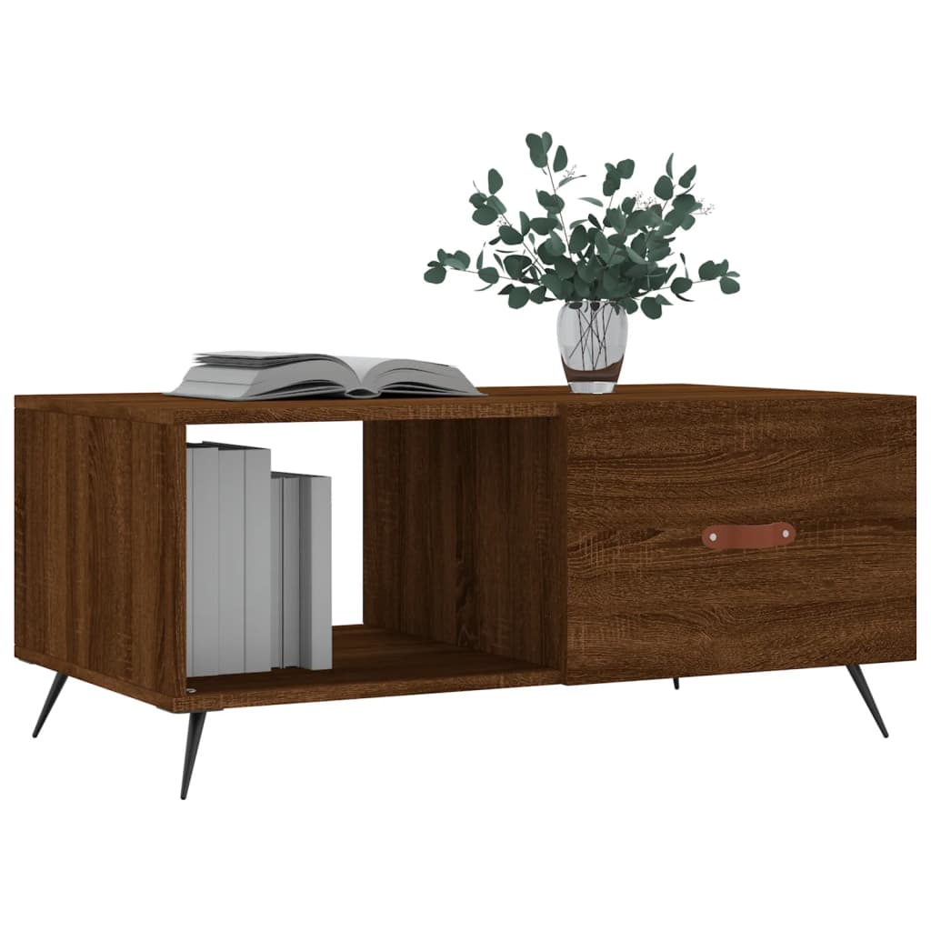 Tavolino da Salotto Rovere Marrone 90x50x40cm Legno Multistrato