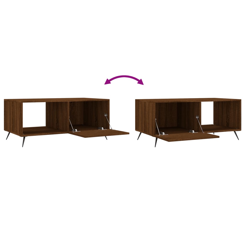 Tavolino da Salotto Rovere Marrone 90x50x40cm Legno Multistrato | homemem39