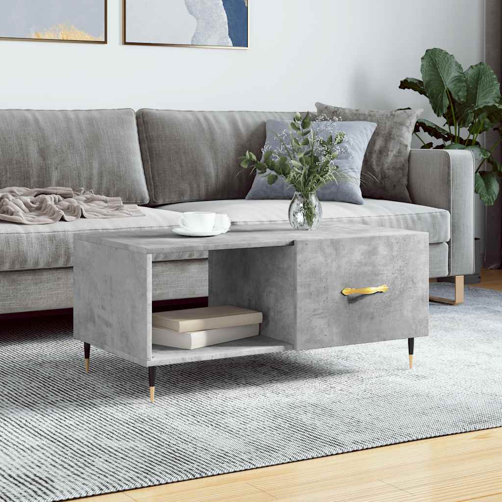Tavolino da Salotto Grigio Cemento 90x50x40cm Legno Multistrato | homemem39