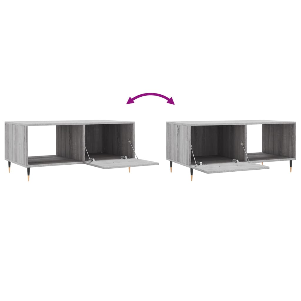 Tavolino da Salotto Grigio Sonoma 90x50x40 cm Legno Multistrato