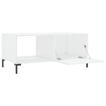 Tavolino da Salotto Bianco Lucido 90x50x40 cm Legno Multistrato | homemem39