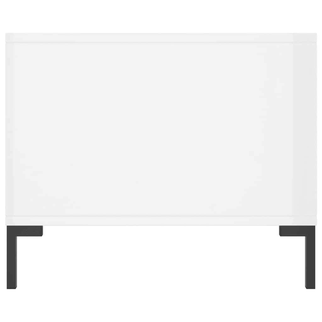 Tavolino da Salotto Bianco Lucido 90x50x40 cm Legno Multistrato | homemem39